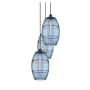 Innovations Lighting Vaz 3 Light 17" Wide Multi Light Pendant Matte Black / Blue