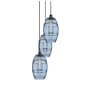 Innovations Lighting Vaz 3 Light 15" Wide Multi Light Pendant Matte Black / Blue