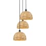 Innovations Lighting Woven Rattan 3 Light 19" Wide Multi Light Pendant Matte Black / Natural / Multi-colored