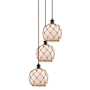Innovations Lighting Farmhouse Rope 3 Light 15" Wide Multi Light Pendant Oil Rubbed Bronze / White Glass with Brown Rope