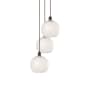 Innovations Lighting White Mouchette 3 Light 17" Wide Suspension Multi Light Pendant Oil Rubbed Bronze
