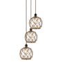 Innovations Lighting Farmhouse Rope 3 Light 15" Wide Multi Light Pendant Oil Rubbed Bronze / Clear Glass with Brown Rope