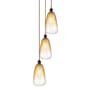 Innovations Lighting Brookhaven Almond 3 Light 13" Wide Multi Light Pendant Oil Rubbed Bronze / Amber