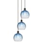 Innovations Lighting Brookhaven Globe 3 Light 15" Wide Multi Light Pendant Oil Rubbed Bronze / Sapphire Blue
