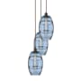 Innovations Lighting Vaz 3 Light 15" Wide Multi Light Pendant Oil Rubbed Bronze / Blue