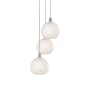 Innovations Lighting White Mouchette 3 Light 17" Wide Suspension Multi Light Pendant Polished Chrome