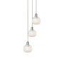 Innovations Lighting White Mouchette 3 Light 13" Wide Suspension Multi Light Pendant Polished Chrome
