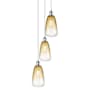Innovations Lighting Brookhaven Almond 3 Light 13" Wide Multi Light Pendant Polished Chrome / Amber