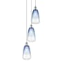Innovations Lighting Brookhaven Almond 3 Light 13" Wide Multi Light Pendant Polished Chrome / Sapphire Blue