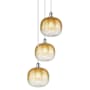 Innovations Lighting Brookhaven Sphere 3 Light 17" Wide Multi Light Pendant Polished Chrome / Amber