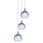 Innovations Lighting Brookhaven Globe 3 Light 15" Wide Multi Light Pendant Polished Chrome / Sapphire Blue