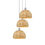 Innovations Lighting Woven Rattan 3 Light 19" Wide Multi Light Pendant Polished Chrome / Natural / Multi-colored