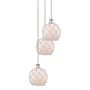 Innovations Lighting Farmhouse Rope 3 Light 15" Wide Multi Light Pendant Polished Nickel / White Glass with White Rope