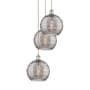 Innovations Lighting Athens Deco Swirl 3 Light 17" Wide Multi Light Pendant Polished Nickel / Light Smoke Deco Swirl