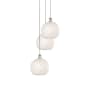 Innovations Lighting White Mouchette 3 Light 17" Wide Suspension Multi Light Pendant Polished Nickel