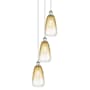 Innovations Lighting Brookhaven Almond 3 Light 13" Wide Multi Light Pendant Polished Nickel / Amber