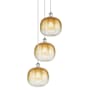 Innovations Lighting Brookhaven Sphere 3 Light 17" Wide Multi Light Pendant Polished Nickel / Amber