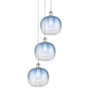 Innovations Lighting Brookhaven Sphere 3 Light 17" Wide Multi Light Pendant Polished Nickel / Sapphire Blue