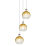 Innovations Lighting Brookhaven Globe 3 Light 15" Wide Multi Light Pendant Polished Nickel / Amber