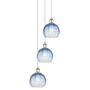 Innovations Lighting Brookhaven Globe 3 Light 15" Wide Multi Light Pendant Polished Nickel / Sapphire Blue