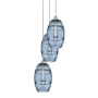 Innovations Lighting Vaz 3 Light 15" Wide Multi Light Pendant Polished Nickel / Blue