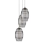 Innovations Lighting Vaz 3 Light 15" Wide Multi Light Pendant Polished Nickel / Smoked