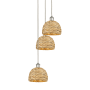 Innovations Lighting Woven Rattan 3 Light 19" Wide Multi Light Pendant Polished Nickel / Natural