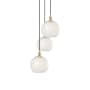 Innovations Lighting White Mouchette 3 Light 17" Wide Suspension Multi Light Pendant Satin Gold