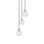 Innovations Lighting White Mouchette 3 Light 13" Wide Suspension Multi Light Pendant Satin Gold