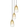Innovations Lighting Brookhaven Almond 3 Light 13" Wide Multi Light Pendant Satin Gold / Amber