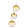 Innovations Lighting Brookhaven Sphere 3 Light 17" Wide Multi Light Pendant Satin Gold / Amber