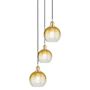Innovations Lighting Brookhaven Globe 3 Light 15" Wide Multi Light Pendant Satin Gold / Amber