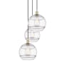 Innovations Lighting Rochester 3 Light 19" Wide Multi Light Pendant Satin Gold / Clear