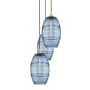 Innovations Lighting Vaz 3 Light 17" Wide Multi Light Pendant Satin Gold / Blue