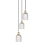Innovations Lighting Bridal Veil 3 Light 12" Wide Multi Light Pendant Satin Gold / Clear