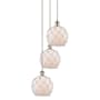 Innovations Lighting Farmhouse Rope 3 Light 15" Wide Multi Light Pendant Brushed Satin Nickel / White Glass with White Rope
