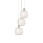 Innovations Lighting White Mouchette 3 Light 17" Wide Suspension Multi Light Pendant Brushed Satin Nickel