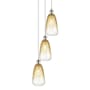 Innovations Lighting Brookhaven Almond 3 Light 13" Wide Multi Light Pendant Brushed Satin Nickel / Amber