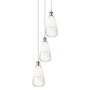 Innovations Lighting Brookhaven Almond 3 Light 13" Wide Multi Light Pendant Brushed Satin Nickel / Opal