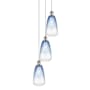 Innovations Lighting Brookhaven Almond 3 Light 13" Wide Multi Light Pendant Brushed Satin Nickel / Sapphire Blue