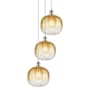 Innovations Lighting Brookhaven Sphere 3 Light 17" Wide Multi Light Pendant Brushed Satin Nickel / Amber