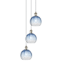 Innovations Lighting Brookhaven Globe 3 Light 15" Wide Multi Light Pendant Brushed Satin Nickel / Sapphire Blue