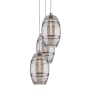 Innovations Lighting Vaz 3 Light 17" Wide Multi Light Pendant Brushed Satin Nickel / Smoked