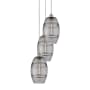 Innovations Lighting Vaz 3 Light 15" Wide Multi Light Pendant Brushed Satin Nickel / Smoked