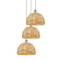 Innovations Lighting Woven Rattan 3 Light 19" Wide Multi Light Pendant Brushed Satin Nickel / Natural / Multi-colored