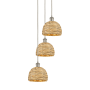 Innovations Lighting Woven Rattan 3 Light 19" Wide Multi Light Pendant Brushed Satin Nickel / Natural