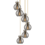 Innovations Lighting Newton Sphere 6 Light 19" Wide Multi Light Pendant Brushed Brass / Light Smoke