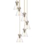 Innovations Lighting Newton Cone 6 Light 19" Wide Multi Light Pendant Brushed Brass / Seedy