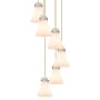 Innovations Lighting Newton Cone 6 Light 19" Wide Multi Light Pendant Brushed Brass / White