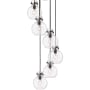 Innovations Lighting Newton Sphere 6 Light 19" Wide Multi Light Pendant Matte Black / Clear